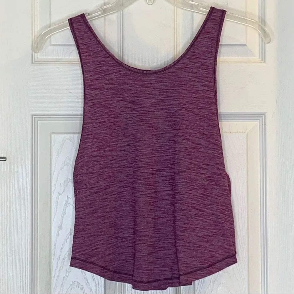 Lululemon Rush‎ Hour Tank Top Heathered Chill Grape Purple Running Top Size 2